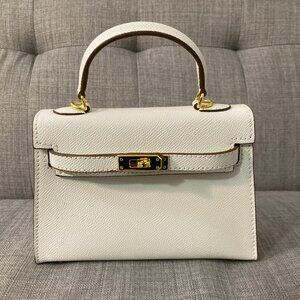 Lily & Bean Mini Hettie Crossbody Bag in White Leather